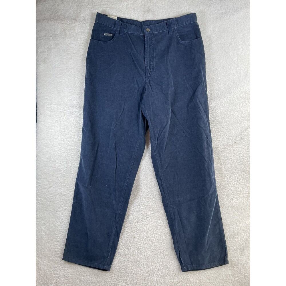 VTG NWT Lee Riders Pants Womens Sz 18 M Corduroy Riveted Straight Reg Fit Blue